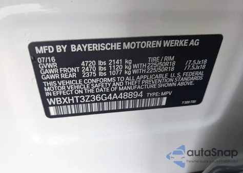 2016 BMW X1 xDrive28I z USA, uszkodzony, nr VIN WBXHT3Z36G4A48894